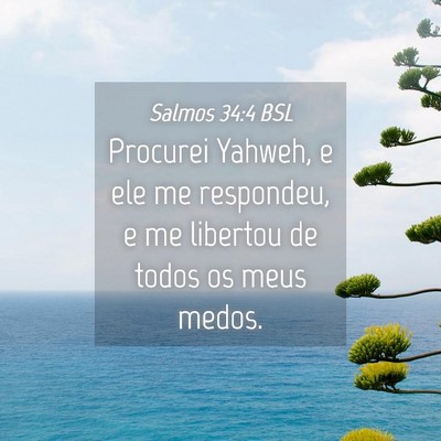 Picture 04 - Salmos 34:4 BSL - Procurei Yahweh, e ele me respondeu, e me - Bible Verse Picture