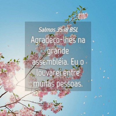 Picture 04 - Salmos 35:18 BSL - Agradeço-lhes na grande assembléia. Eu o - Bible Verse Picture