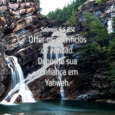 Picture 04 - Salmos 4:5 BSL - Offer os sacrifícios de retidão. Deposite sua - Bible Verse Picture