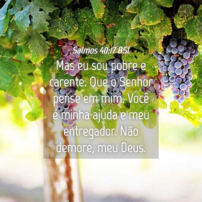 Picture 04 - Salmos 40:17 BSL - Mas eu sou pobre e carente. Que o Senhor pense em - Bible Verse Picture