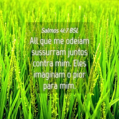 Picture 04 - Salmos 41:7 BSL - All que me odeiam sussurram juntos contra mim. - Bible Verse Picture