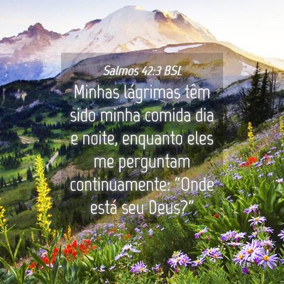 Picture 04 - Salmos 42:3 BSL - Minhas lágrimas têm sido minha comida dia e - Bible Verse Picture