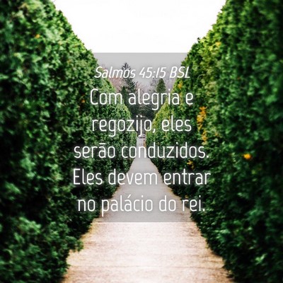 Picture 04 - Salmos 45:15 BSL - Com alegria e regozijo, eles serão conduzidos. - Bible Verse Picture