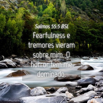 Picture 04 - Salmos 55:5 BSL - Fearfulness e tremores vieram sobre mim. O horror - Bible Verse Picture