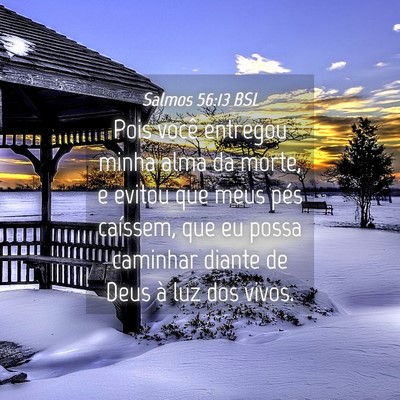 Picture 04 - Salmos 56:13 BSL - Pois você entregou minha alma da morte, e evitou - Bible Verse Picture