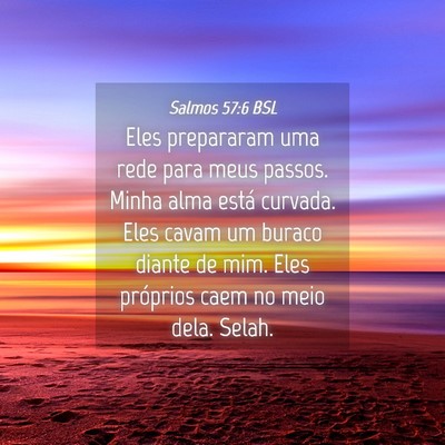 Picture 04 - Salmos 57:6 BSL - Eles prepararam uma rede para meus passos. Minha - Bible Verse Picture