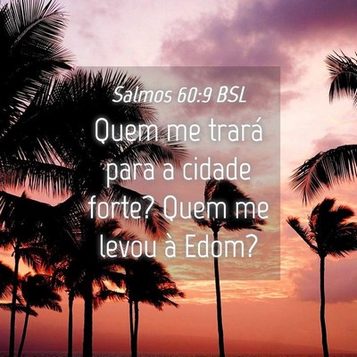 Picture 04 - Salmos 60:9 BSL - Quem me trará para a cidade forte? Quem me levou - Bible Verse Picture