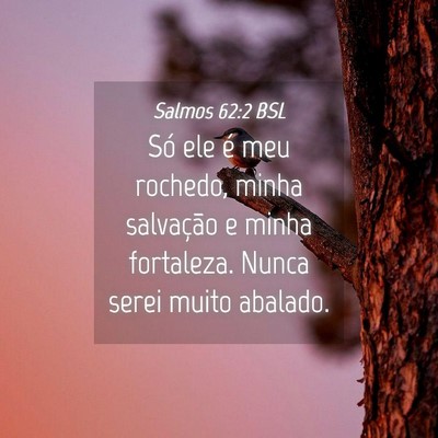 Picture 04 - Salmos 62:2 BSL - Só ele é meu rochedo, minha salvação e minha - Bible Verse Picture