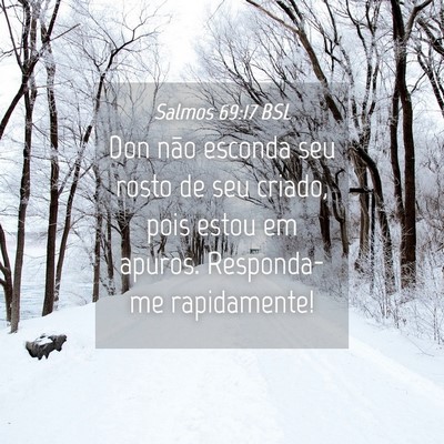 Picture 04 - Salmos 69:17 BSL - Don não esconda seu rosto de seu criado, pois - Bible Verse Picture