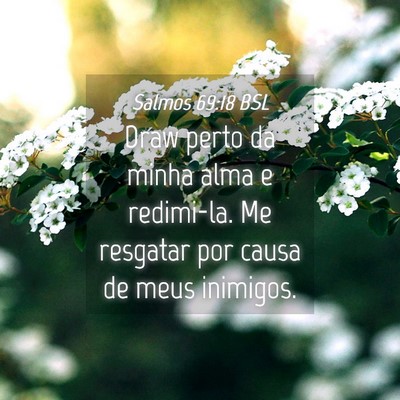 Picture 04 - Salmos 69:18 BSL - Draw perto da minha alma e redimi-la. Me resgatar - Bible Verse Picture