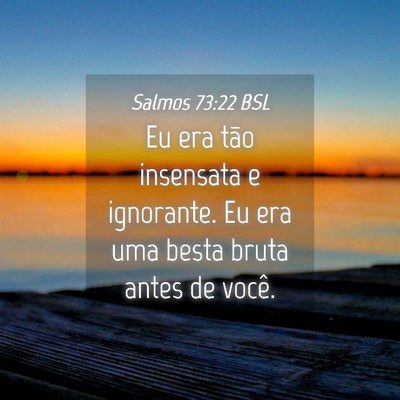 Picture 04 - Salmos 73:22 BSL - Eu era tão insensata e ignorante. Eu era uma - Bible Verse Picture