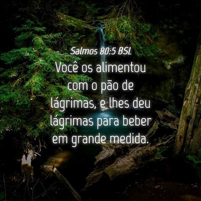 Picture 04 - Salmos 80:5 BSL - Você os alimentou com o pão de lágrimas, e - Bible Verse Picture