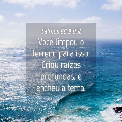 Picture 04 - Salmos 80:9 BSL - Você limpou o terreno para isso. Criou raízes - Bible Verse Picture