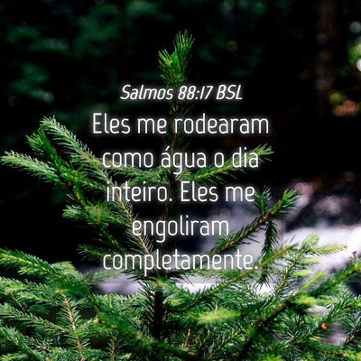 Picture 04 - Salmos 88:17 BSL - Eles me rodearam como água o dia inteiro. Eles - Bible Verse Picture