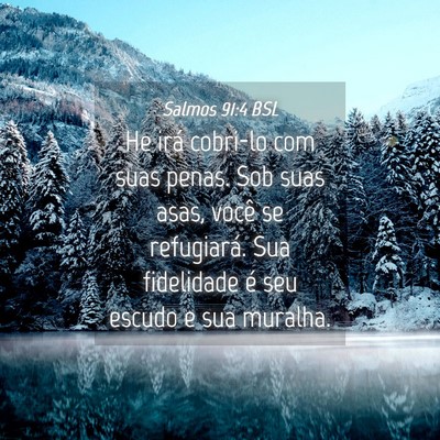 Picture 04 - Salmos 91:4 BSL - He irá cobri-lo com suas penas. Sob suas asas, - Bible Verse Picture