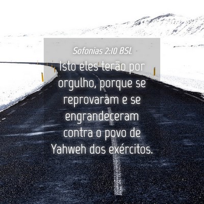 Picture 04 - Sofonias 2:10 BSL - Isto eles terão por orgulho, porque se - Bible Verse Picture