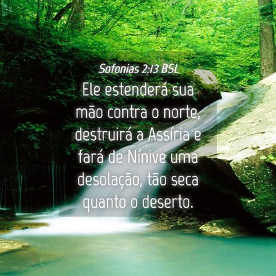 Picture 04 - Sofonias 2:13 BSL - Ele estenderá sua mão contra o norte, - Bible Verse Picture