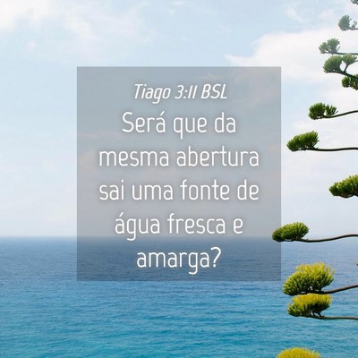 Picture 04 - Tiago 3:11 BSL - Será que da mesma abertura sai uma fonte de - Bible Verse Picture