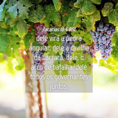 Picture 04 - Zacarias 10:4 BSL - dele virá a pedra angular, dele a cavilha da - Bible Verse Picture