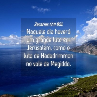 Picture 04 - Zacarias 12:11 BSL - Naquele dia haverá um grande luto em Jerusalém, - Bible Verse Picture
