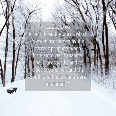Picture 04 - Zacarias 7:7 BSL - Aren't these the words which Yahweh proclamed by - Bible Verse Picture