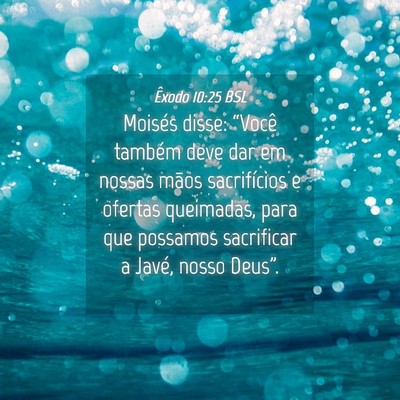 Picture 04 - Êxodo 10:25 BSL - Moisés disse: “Você também deve dar em - Bible Verse Picture