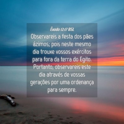 Picture 04 - Êxodo 12:17 BSL - Observareis a festa dos pães ázimos; pois neste - Bible Verse Picture