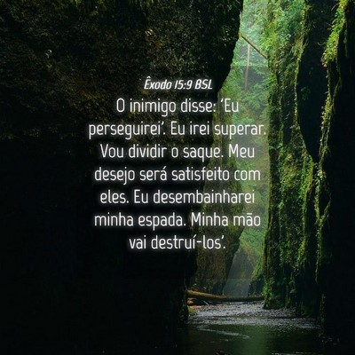 Picture 04 - Êxodo 15:9 BSL - O inimigo disse: 'Eu perseguirei'. Eu irei - Bible Verse Picture