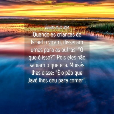 Picture 04 - Êxodo 16:15 BSL - Quando as crianças de Israel o viram, disseram - Bible Verse Picture