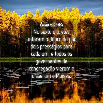 Picture 04 - Êxodo 16:22 BSL - No sexto dia, eles juntaram o dobro do pão, dois - Bible Verse Picture