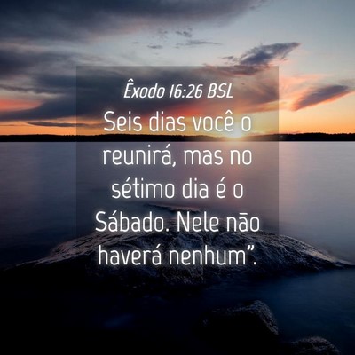 Picture 04 - Êxodo 16:26 BSL - Seis dias você o reunirá, mas no sétimo dia é - Bible Verse Picture
