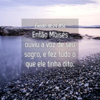 Picture 04 - Êxodo 18:24 BSL - Então Moisés ouviu a voz de seu sogro, e fez - Bible Verse Picture