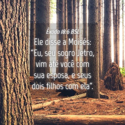 Picture 04 - Êxodo 18:6 BSL - Ele disse a Moisés: “Eu, seu sogro Jetro, vim - Bible Verse Picture