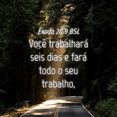 Picture 04 - Êxodo 20:9 BSL - Você trabalhará seis dias e fará todo o seu - Bible Verse Picture