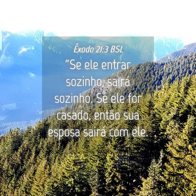 Picture 04 - Êxodo 21:3 BSL - “Se ele entrar sozinho, sairá sozinho. Se ele - Bible Verse Picture