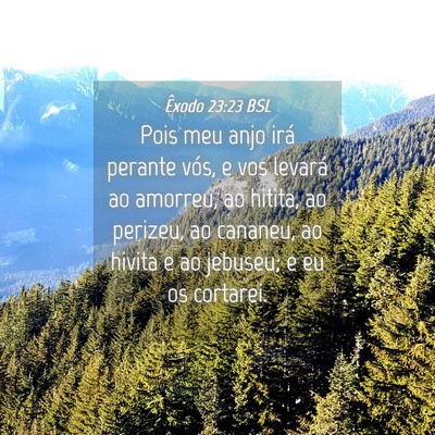 Picture 04 - Êxodo 23:23 BSL - Pois meu anjo irá perante vós, e vos levará ao - Bible Verse Picture