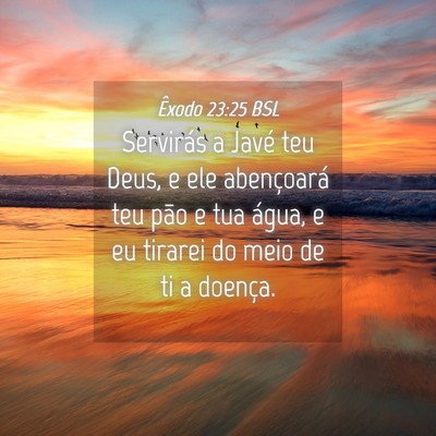 Picture 04 - Êxodo 23:25 BSL - Servirás a Javé teu Deus, e ele abençoará teu - Bible Verse Picture