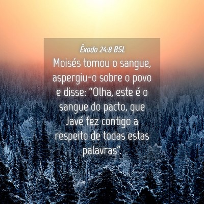 Picture 04 - Êxodo 24:8 BSL - Moisés tomou o sangue, aspergiu-o sobre o povo e - Bible Verse Picture
