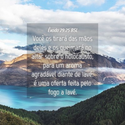 Picture 04 - Êxodo 29:25 BSL - Você os tirará das mãos deles e os queimará - Bible Verse Picture