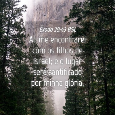 Picture 04 - Êxodo 29:43 BSL - Ali me encontrarei com os filhos de Israel; e o - Bible Verse Picture