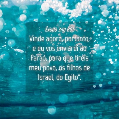Picture 04 - Êxodo 3:10 BSL - Vinde agora, portanto, e eu vos enviarei ao - Bible Verse Picture
