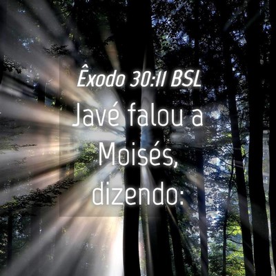 Picture 04 - Êxodo 30:11 BSL - Javé falou a Moisés, - Bible Verse Picture