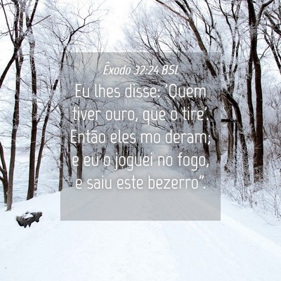 Picture 04 - Êxodo 32:24 BSL - Eu lhes disse: 'Quem tiver ouro, que o tire'. - Bible Verse Picture