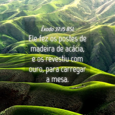 Picture 04 - Êxodo 37:15 BSL - Ele fez os postes de madeira de acácia, e os - Bible Verse Picture