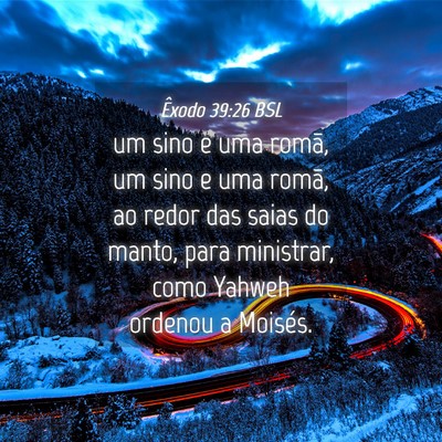 Picture 04 - Êxodo 39:26 BSL - um sino e uma romã, um sino e uma romã, ao - Bible Verse Picture