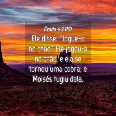 Picture 04 - Êxodo 4:3 BSL - Ele disse: “Jogue-o no chão”. Ele jogou-a no - Bible Verse Picture