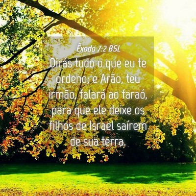 Picture 04 - Êxodo 7:2 BSL - Dirás tudo o que eu te ordeno; e Arão, teu - Bible Verse Picture