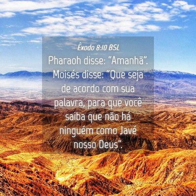 Picture 04 - Êxodo 8:10 BSL - Pharaoh disse: “Amanhã”. Moisés disse: - Bible Verse Picture