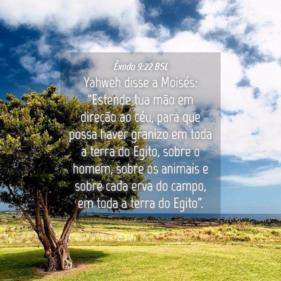 Picture 04 - Êxodo 9:22 BSL - Yahweh disse a Moisés: “Estende tua mão em - Bible Verse Picture