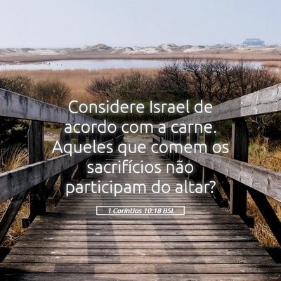 Picture 05 - 1 Coríntios 10:18 BSL - Considere Israel de acordo com a carne. Aqueles - Bible Verse Picture